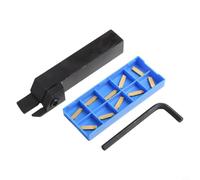 Volakebeing for 10pcs MGMN200 Carbide Inserts with MGEHR2020-2 20mm for CNC Grooving and Parting Off Tool Holder for Lathe, Alloy Steel Turning Kit for Metal and Wood