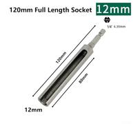 Volakebeing for 120mm Nut Driver /4 Inch Hex Shank Slotted Socket Wrench for 8mm 10mm 12mm 13mm 14mm 16mm 17mm 19mm Nuts, Forged Chrome Vanadium Steel with(12mm)