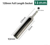 Volakebeing for 120mm Nut Driver /4 Inch Hex Shank Slotted Socket Wrench for 8mm 10mm 12mm 13mm 14mm 16mm 17mm 19mm Nuts, Forged Chrome Vanadium Steel with(13mm)