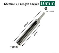 Volakebeing for 120mm Nut Driver /4 Inch Hex Shank Slotted Socket Wrench for 8mm 10mm 12mm 13mm 14mm 16mm 17mm 19mm Nuts, Forged Chrome Vanadium Steel with(10mm)