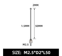 Volakebeing For 2mm Carbide Steel Head M2.5 Thread Micrometer Gauge Indicator Probe for CMM Touch and Dial Indicators, Compatible with Lever Type Measurement(Silver ball 50mm)