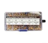 Volakebeing For 500pcs 10 Values 0.1uF to 10uF 50V Ceramic Capacitor Assortment Kit with 104-106 Range for Electronics DIY and Repair Projects