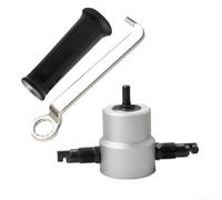 Volakebeing For Adjustable Metal Sheet Cutter with Double Head Iron Nibbler for 2mm Aluminum, .8mm Iron, .2mm Stainless Steel Plates, Compatible with 8mm Electric