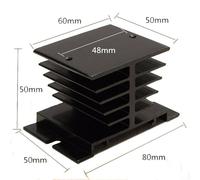Volakebeing for Aluminum Heat Sink for Single Phase Solid State for Relay Cooling, for Dissipation Radiator 10A-40A, Compatible with 15A Relays, Black 8 x 5 x 5cm