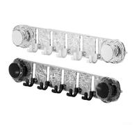 Volakebeing for Bathroom Suction Cup Hook for Door, No Drill Required, Foldable & Space-Saving with Strong Load Capacity, Transparent Gray, 2-Pack(Mix)