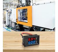 Volakebeing for Digital DC Voltmeter Ammeter with Dual LED Display, 100V 10A Voltage Current Power Meter for Battery Car Motorcycle, 0.28 Inch Red Blue Screen,