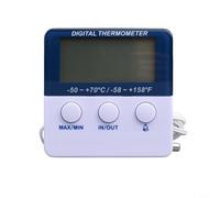 Volakebeing For Digital Fridge Thermometer with Min/Max and Alarm for Refrigerator, Wine Cooler, Plastic, 6.3 x 6.3 x .4