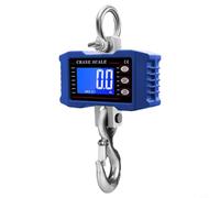 Volakebeing for Digital Hanging Crane Scale 1000kg Industrial LCD Backlit Hook Scale for Warehouse and Dock Weighing, Compatible with Steel Materials and Grain(Blue)
