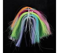 Volakebeing For Fly Tying Materials Holographic Tinsel Twisted Fiber Flash for Crystal Jigs Hook Assist - Pack, Glow Material for Streamer Salmon()