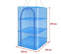 Volakebeing For Foldable 3-Layer Drying Fishing Net for Vegetables Fish and Dishes, Nylon Hanging For Camp Hanger with Steel Wire Frame, Portable Outdoor(40 * 40 * 65cm)