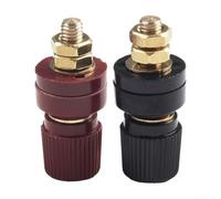 Volakebeing For High Current M8 Brass Binding Post 50mm Lengthened Thread Terminal for Welding Machines, Charging Generators, Solar Panels - Red/Black, 200A,