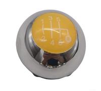 Volakebeing For Manual Gear Shift Knob for 500C 2012-2018, 6+R Speed Shifter Head with Silver+Green Finish, ABS Plastic Replacement Fitment Compatible with(Yellow 6)
