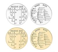 Volakebeing for Morse Code Training Coin for Novice Radio Enthusiasts and Hobbyists, High-Quality Iron Material in Silver or Gold Finish, Ideals Educational Tool (gold)