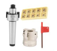 Volakebeing For MT3-FMB22-For M12 Shank 400R 50-22 Face Milling For CNC Cutter with 10 Pcs APMT1604 Carbide Inserts for Heavy-Duty Metalworking and Plate Cutting