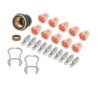 Volakebeing For Plasma Cutter Electrode Tip Cup Consumables for Electric 95136 and Razorweld CUT 45, Includes Shield Cup Swirl For Ring Standoff Guide, 49pcs Kit(24pcs kit)