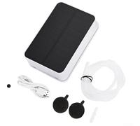 Volakebeing for Portable Solar Air for Aquarium Pond Oxygenation, 2200mAh Battery USB Charging, 5V 290mA Solar Panel, Quiet DC Air with Adjustable Foldable