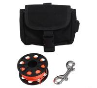 Volakebeing For Scuba Diving SMB Marker Buoy 120x15cm with Snap and 30m Spool, Red Nylon Dive Flag for Diver Below Signal, Includes Finger Reel and 316