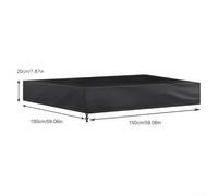 Volakebeing For Square Sandbox Cover for Kids, 210D Waterproof Oxford Cloth Sandpit Cover with UV Protection, Fits 120x120 to 200x200 cm, Black/Grey/Green(black 150 * 150)