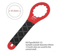 Volakebeing For Tool Bottom Alloy Bb Axle Removal Wrench For Hollowtech Bb49 Compatible Multispecification Bb44 Ii Bb52 Bb46 Bb39 Bb41 Bsa30 Aluminium Bracket Nonslip Handle (07 (BSA3012) Red)