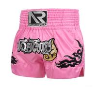 Volakebeing For Unisex Boxing Shorts for MMA Muay Thai Training 3-Pack Fiber Blend Fight Trunks with Elastic Waistband Breathable Sportswear for Adults(XL Pink)