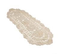Volakebeing For Vintage Crocheted Lace Table Runner, Cotton Hollow-out Handmade Floral Dining Tablecloth for Home Cafe Hotel Decor, 30x80cm(Beige)