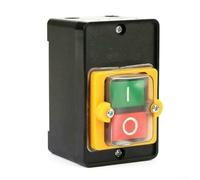 Volakebeing For Waterproof ON/OFF Push Button Switch for Industrial Use, 10A 220V/380V AC, Self-Locking ON Auto-Reset OFF, Plastic Housing with Back Case, Green and