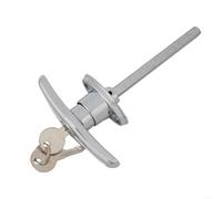 Volakebeing Garage Door Lock T Handle Rear Fix Keyed Security Lock, with 2 Keys, for Caravan Shed Campervan Garden Gate Weatherproof Zinc Alloy Silver