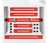 Volakebeing General Stair Measuring Tool, Stair Treads Gauge Template, Aluminum Alloy Stair Tread Measuring Tool, Shelf Layout Gauge with Sliding Mechanism