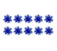 Volakebeing Gold Glitter Christmas Vine Wreath Decorations for Door Window and Tree, 14.5 cm Polyester Non-Woven Fabric Floral Ornaments, Holiday Seasonal Home Décor(Blue-1)