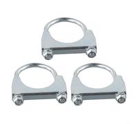 Volakebeing Heavy Duty U Bolt Clamps Stainless Steel Saddle Type Anti-3 Pack Muffler Exhaust Pipe Round Tube Clamps 31-38mm Inner Diameter Silver(1.26in(32mm))