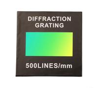 Volakebeing Holographic Diffraction Grating50/100/300/500/600 Lines 2mm Thickness 50x50mm Transmission Grating for Wavelength Analysis 200-2000nm Teaching Experiment Tool(500)