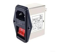 Volakebeing IEC Socket Power Line Filter with Safety Switch 3A 6A 10A Suppression Filter Metal Case CW2B-T CW2C-T for Communication Equipment(CW2C-3A-T)