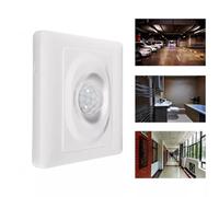 Volakebeing Infrared PIR Motion Sensor Light Switch, Automatic Wall Light Controller, No Neutral Wire Required, Hands Free Energy Saving Home Lighting Switch, White ABS