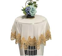Volakebeing Lace Round Air Conditioner Dust Cover, Elegant Polyester Fabric Tablecloth Style with Delicate Pattern, Modern Decorative Protector for Cylindrical Units,(G)