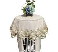 Volakebeing Lace Round Air Conditioner Dust Cover, Elegant Polyester Fabric Tablecloth Style with Delicate Pattern, Modern Decorative Protector for Cylindrical Units,(H)