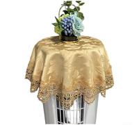 Volakebeing Lace Round Air Conditioner Dust Cover, Elegant Polyester Fabric Tablecloth Style with Delicate Pattern, Modern Decorative Protector for Cylindrical Units,(L)