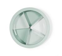 Volakebeing Large Snack Tray with 5 Removable Compartments, Reusable ABS and PP Candy Box for Dried Fruit and Snacks, Stackable Storage Organizer with Cover for Home Kitchen(green)