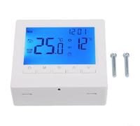 Volakebeing LCD Programmable Room Thermostat Controller for Gas Boiler and Underfloor Heating, Battery Operated, 5+2 Week Programme, Child Safety Lock