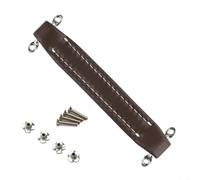 Volakebeing Leather Guitar Amplifiers Handle with Chrome Screws Mounting Kit for Guitar Speaker Cabinets Brown Black White Navy Orange Red Replacement Parts(Brown)