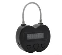 Volakebeing Lock Electronic Timer Countdown Lock LCD Display USB Rechargeable Travel Security Lock ABS Material 99 Hours Setting White Black(Black)