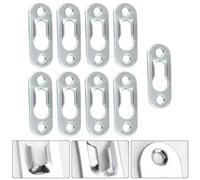 Volakebeing Metal Mirror Hook Snap Hanger Wall Invisible Flat Frame Bracket, Silver, 45mm x 16mm, .2mm Thick, Iron Wall Mount with 4mm Fixing Hole and 34mm(10pcs)