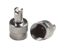 Volakebeing Metal Valve Cap with Key Extractor for Car Tyre Valves, 8-Piece Set in Silver and Yellow, Copper Construction with Rubber Seal to Air