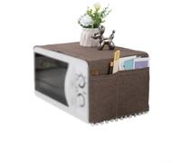 Volakebeing Microwave Oven Dust Proof Cover 30x90cm Polyester Cotton with Side Storage Pockets, Splash Water Protection, Decorative Design for Home Kitchen Organisation(brown)