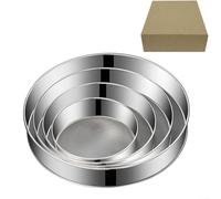 Volakebeing Multi Size Stainless Steel Mesh Strainer Set Round Flour Sifter for Baking Kitchen Utensils Cake Decorating Tools 60 Mesh 15-30CM 4 Pieces