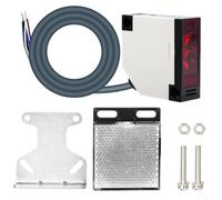 Volakebeing Photoelectric Beam Sensor Switch Reflector Light Barrier Infrared Detection 12-24VDC 4M Range E3JK-R4M1 Compatible Industrial Automation Equipment