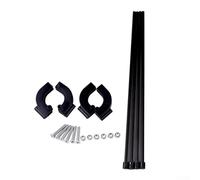 Volakebeing Pole Wagon Canopy Support Cart Fibreglass Trolley Roof Mount Square Lightweight Folding Holder Sunshade Camping Rods for 15cm Bracket Tube Frame 4pack Black