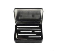 Volakebeing Professional Billiards Cue Weight Bolt Set with Metal Storage Box 6 Pieces Snooker Pool Cue Screw Weight Bolts with Installation Tools 0.2-1.5 oz Silver