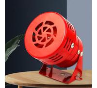 Volakebeing Red Motor Siren Industrial Alarm Horn 220V Electric Emergency Warning System High Decibel 110dB Power Outage Factory Construction Site Metal Housing