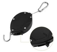 Volakebeing Retractable Hanging Basket Pulley Hook with Heavy Duty Locking Mechanism, Suitable for Pull Down Plant Hanger Use on Porches, Decks, and Garden Spaces (2pcs)