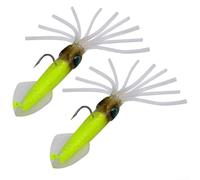 Volakebeing Sea Fishing Squid Jig Lures with 3D Holographic Eyes Artificial Bait Pre-rigged Luminous Octopus Fishing Tackle for Bass Tuna Marlin Sailfish Offshore Fishing (13.5cm 35.5g F)
